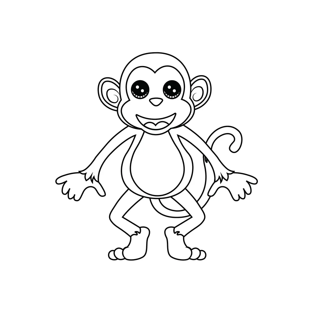 How to Draw A Monkey Step by Step Step  10