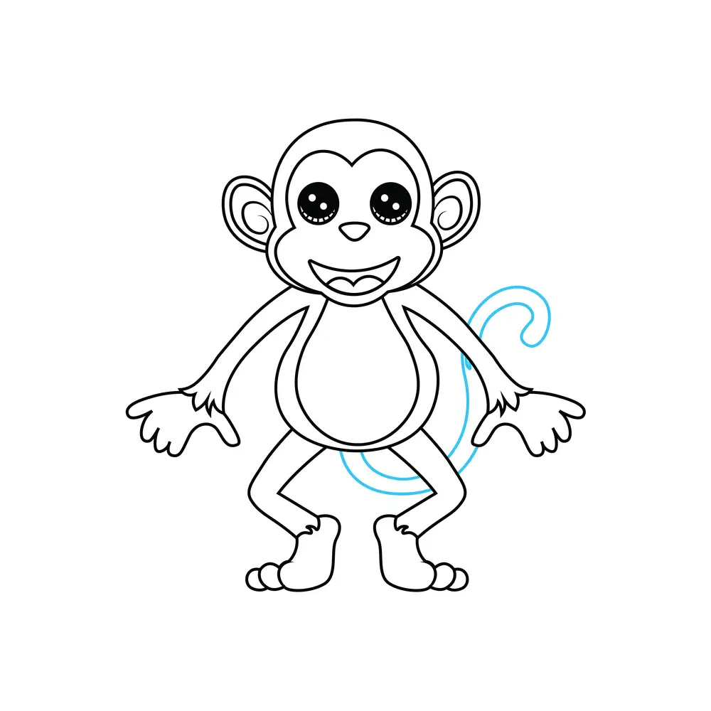 How to Draw A Monkey Step by Step Step  9