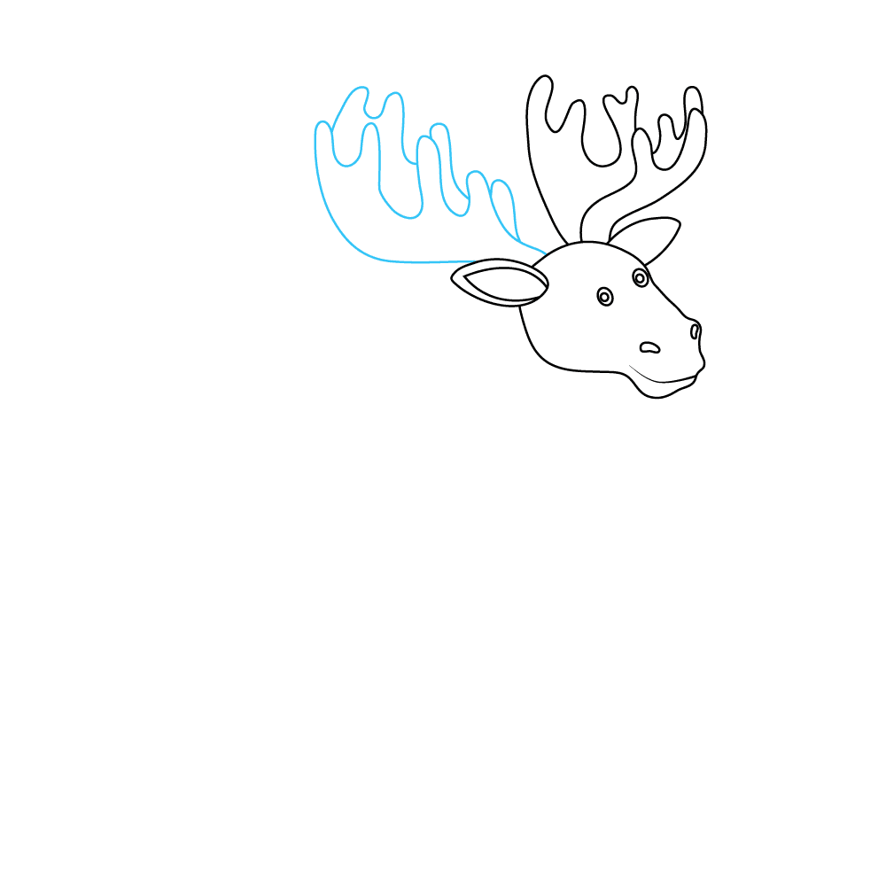 How to Draw A Moose Step by Step Step  5
