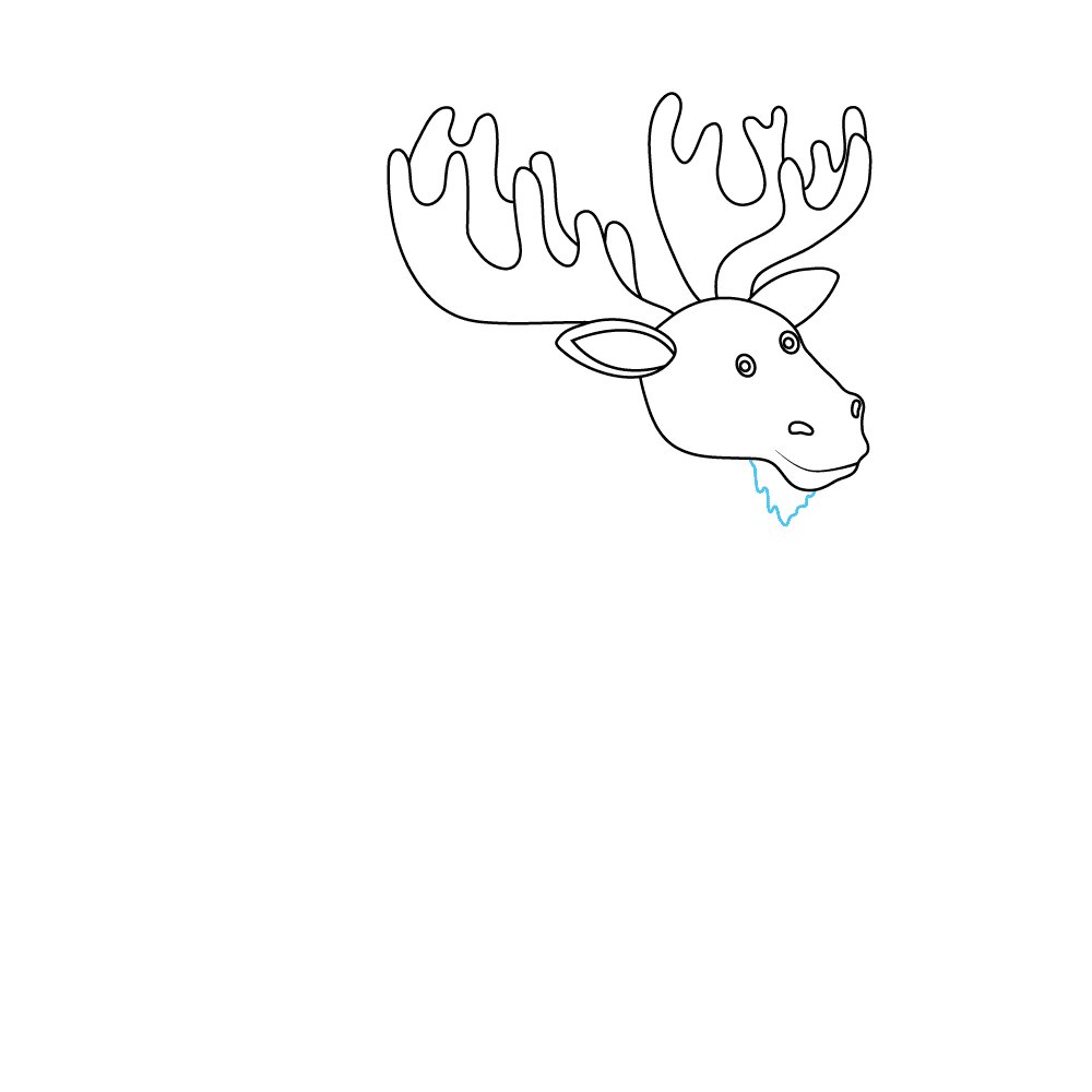 How to Draw A Moose Step by Step Step  6