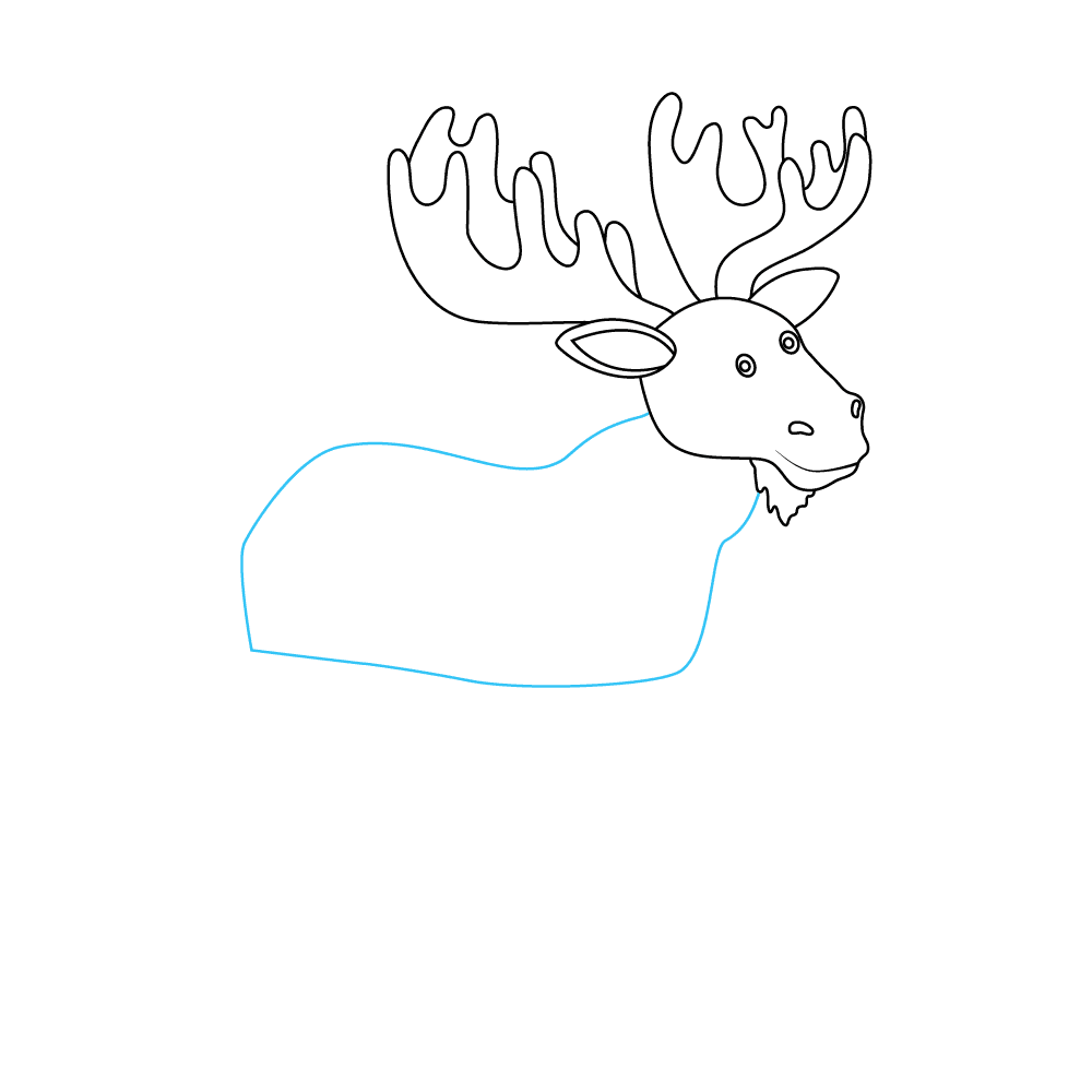 How to Draw A Moose Step by Step Step  7