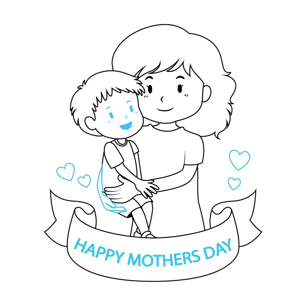How to Draw A Mothers Day Step by Step Step  9