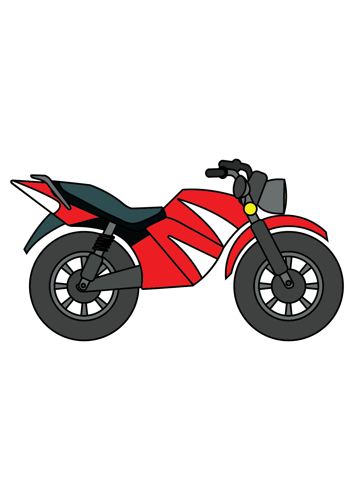 How to Draw A Motorcycle Step by Step Printable