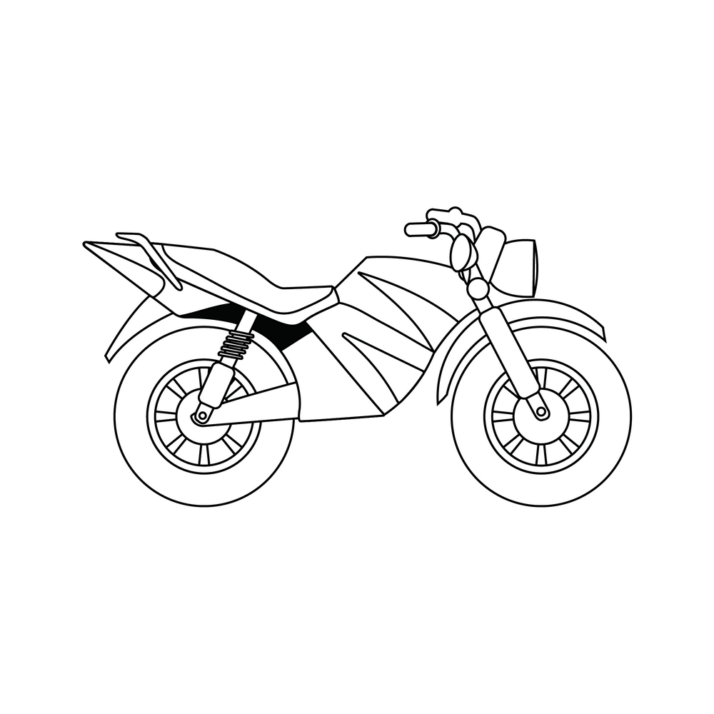 How to Draw A Motorcycle Step by Step Step  10