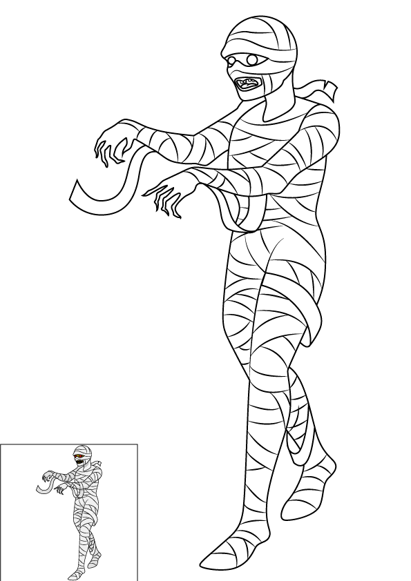 How to Draw A Mummy Step by Step Printable Color