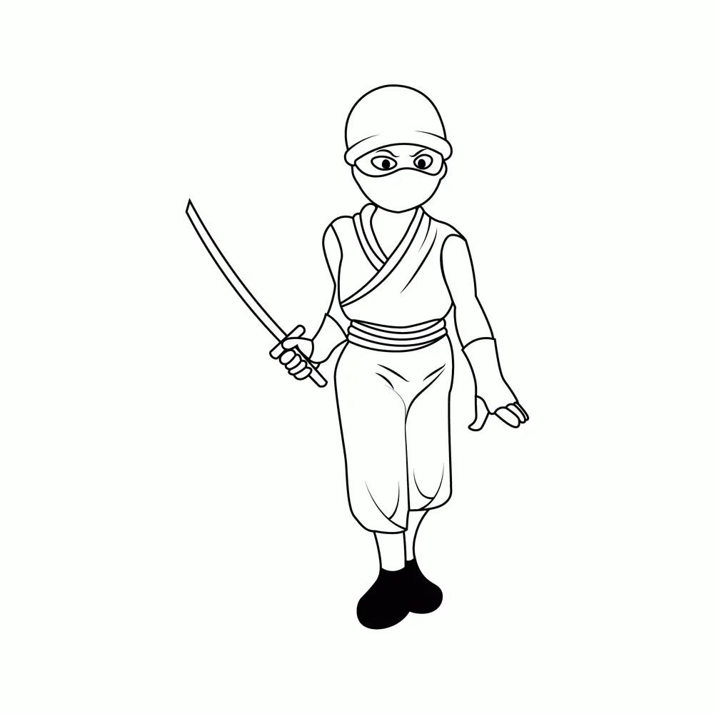 How to Draw A Ninja Step by Step Step  10