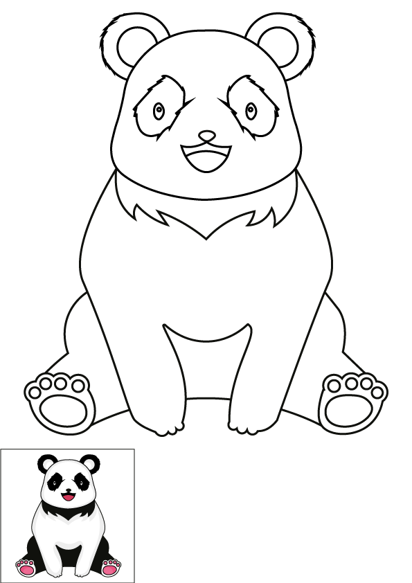 How to Draw A Panda Step by Step Printable Color