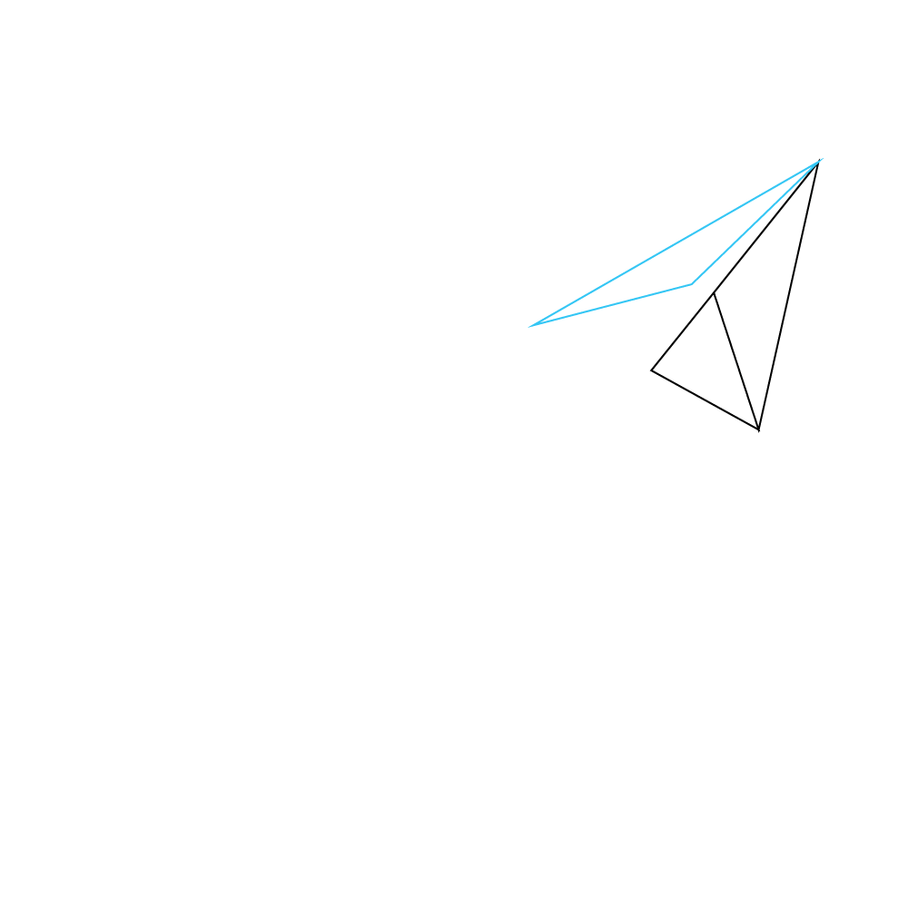 How to Draw A Paper Airplane Step by Step Step  3