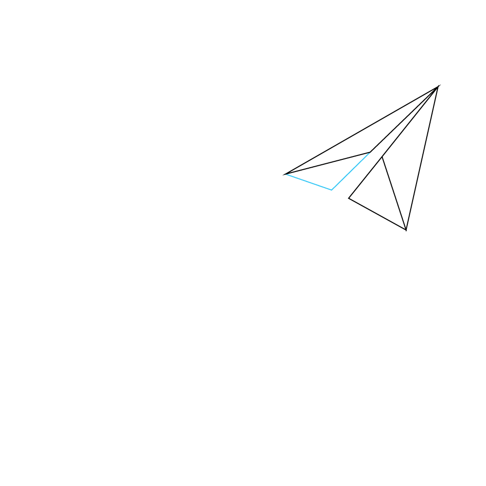 How to Draw A Paper Airplane Step by Step Step  4