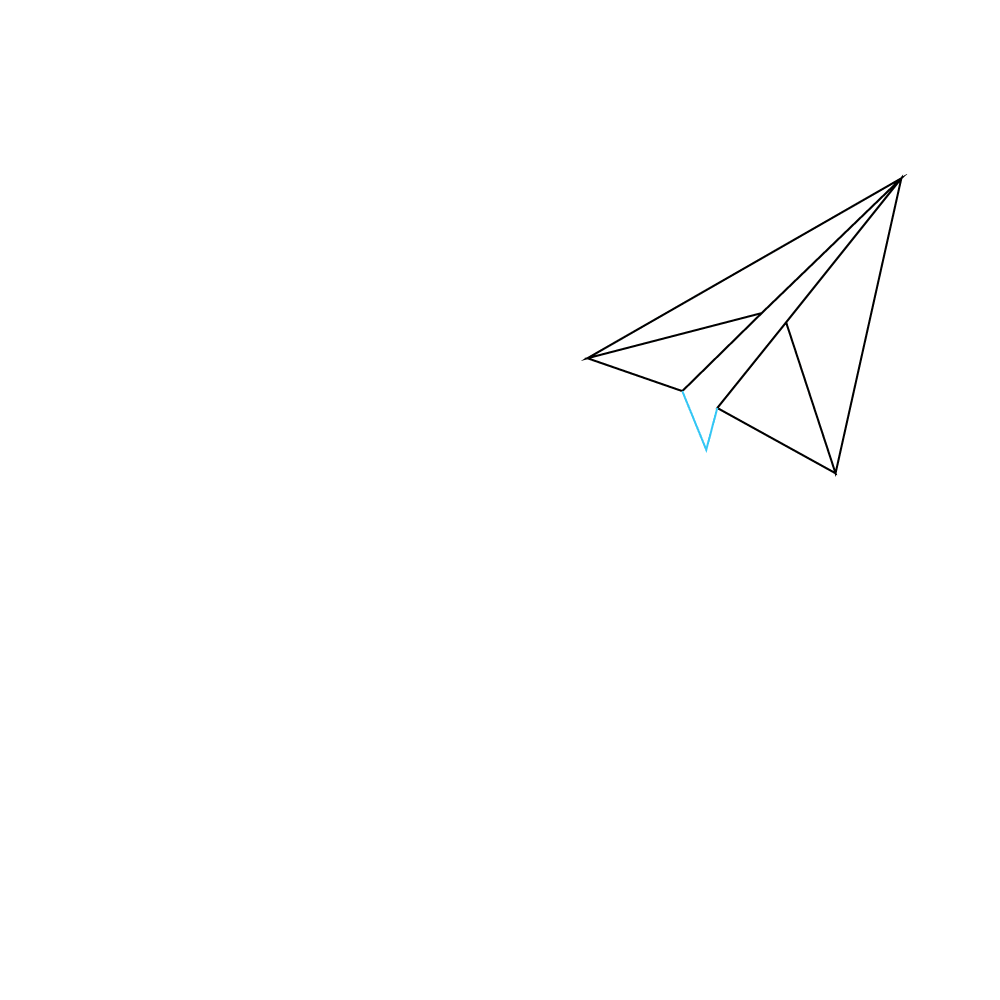 How to Draw A Paper Airplane Step by Step Step  5