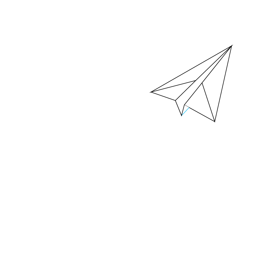 How to Draw A Paper Airplane Step by Step Step  6