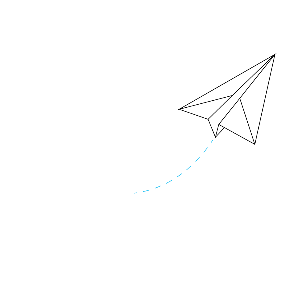 How to Draw A Paper Airplane Step by Step Step  7