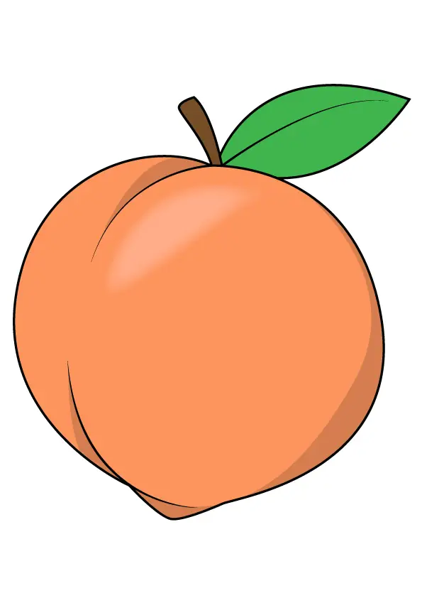 How to Draw A Peach Step by Step Printable