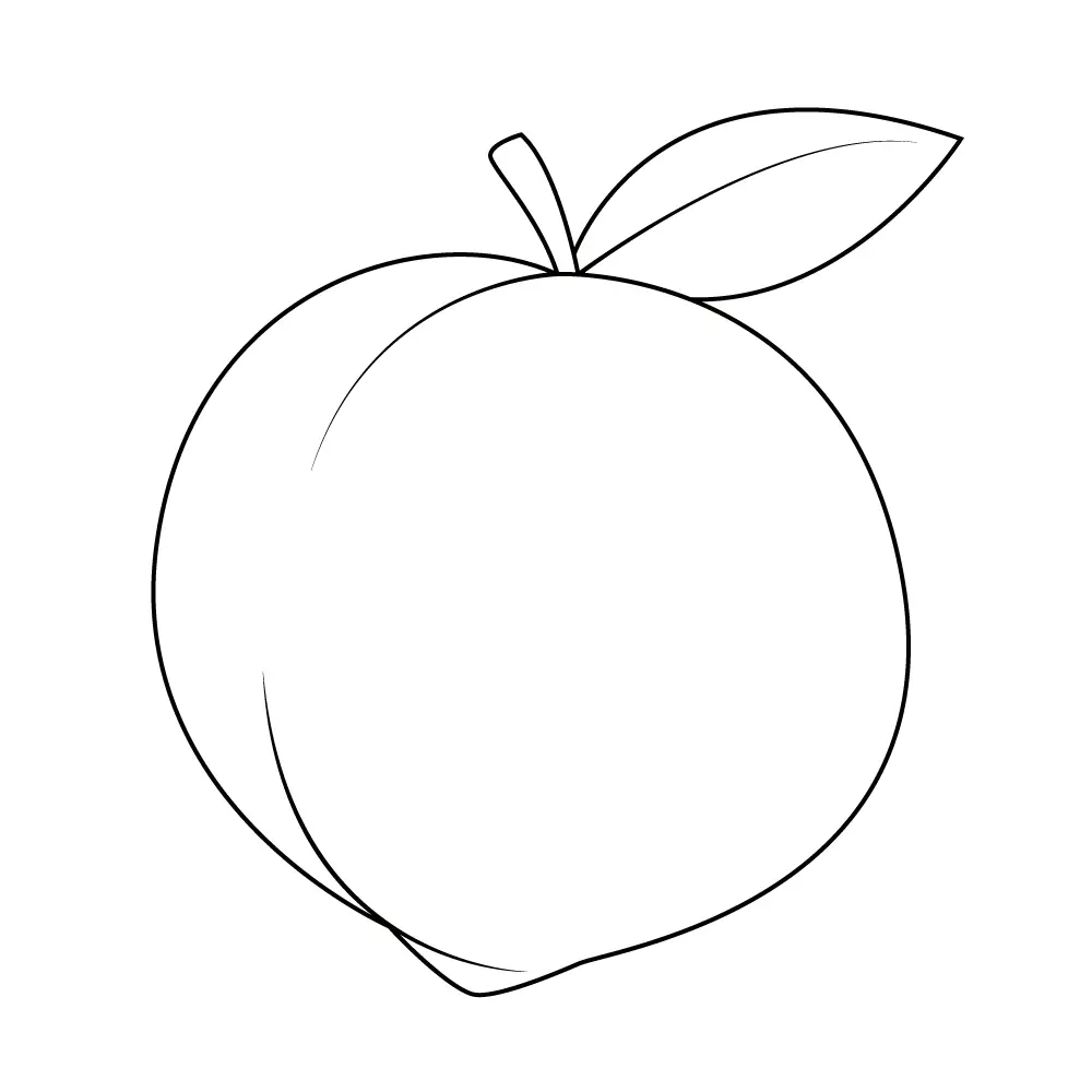 How to Draw A Peach Step by Step Step  10