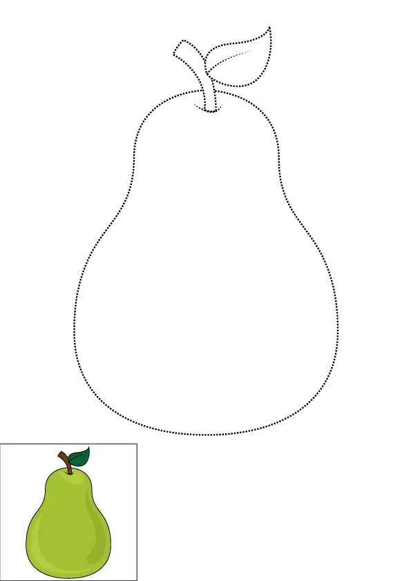 How to Draw A Pear Step by Step Printable Dotted