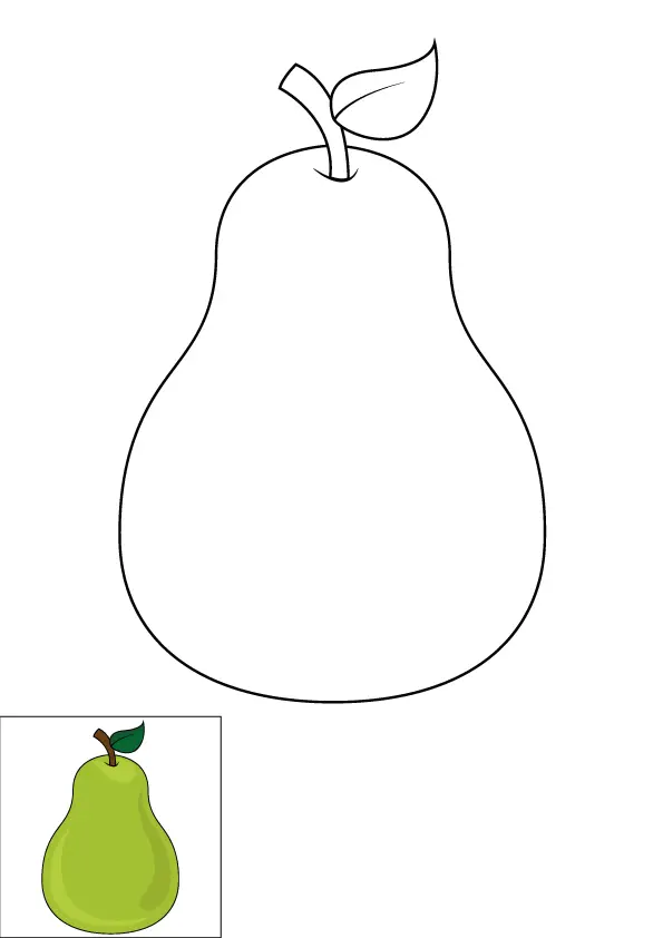 How to Draw A Pear Step by Step Printable Color