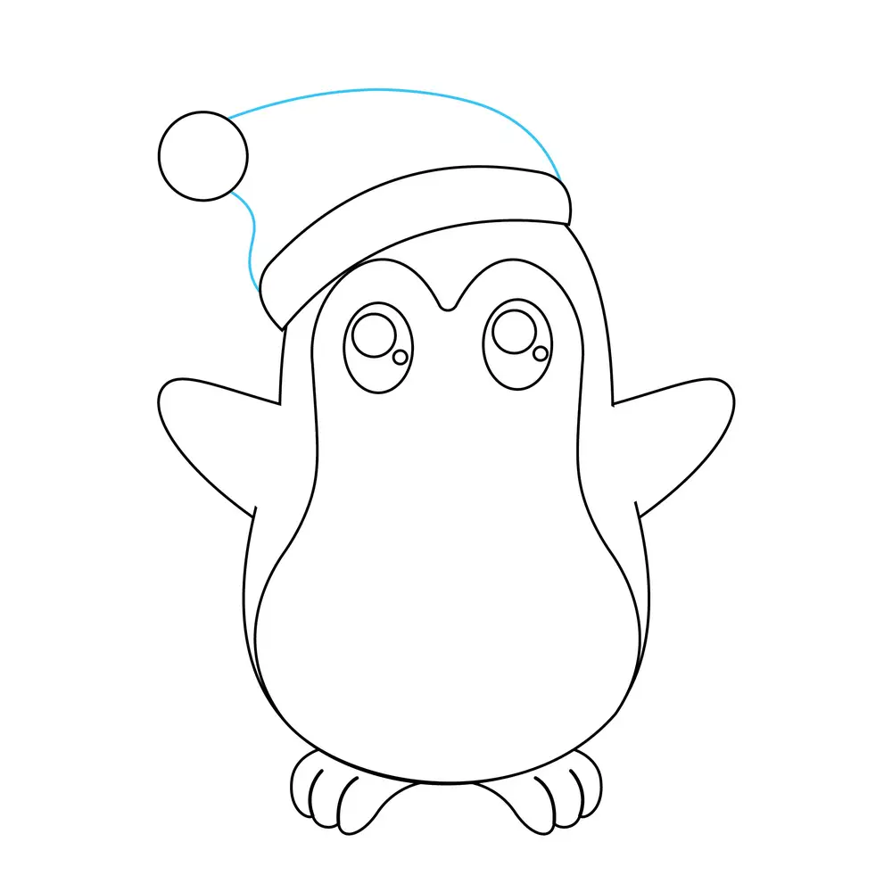 How to Draw A Penguin Christmas Step by Step Step  7
