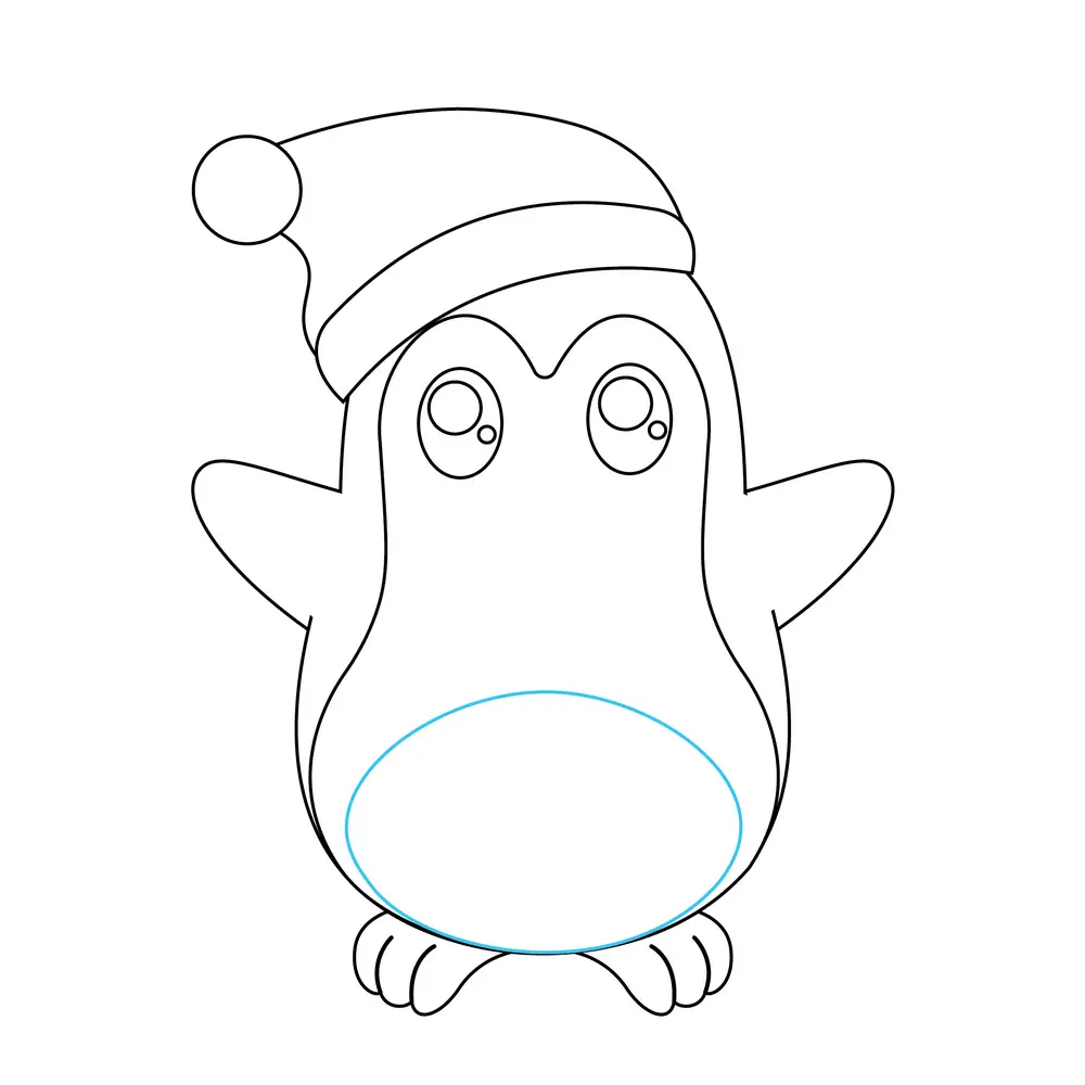 How to Draw A Penguin Christmas Step by Step