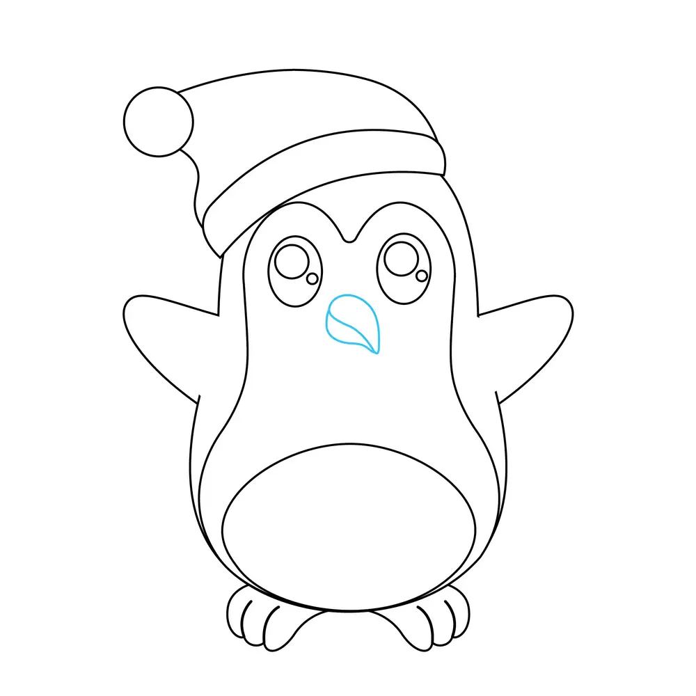 How to Draw A Penguin Christmas Step by Step Step  9