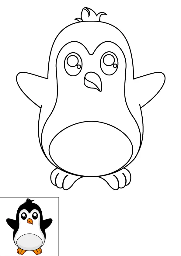 How to Draw A Penguin Step by Step Printable Color