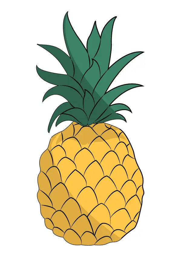 How to Draw A Pineapple Step by Step Printable