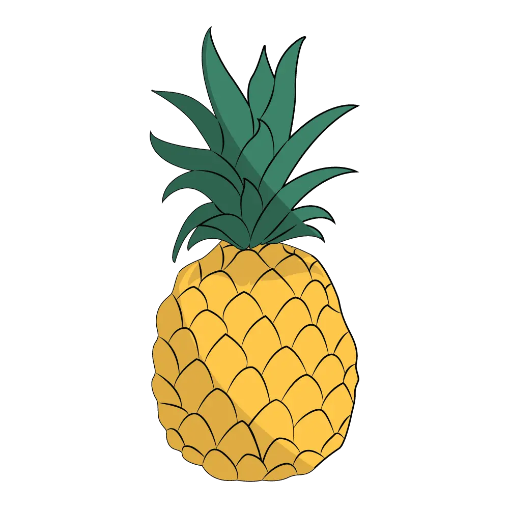 How to Draw A Pineapple Step by Step Thumbnail