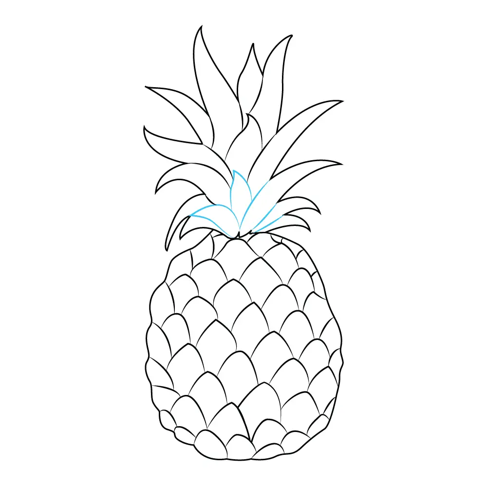 How to Draw A Pineapple Step by Step Step  10