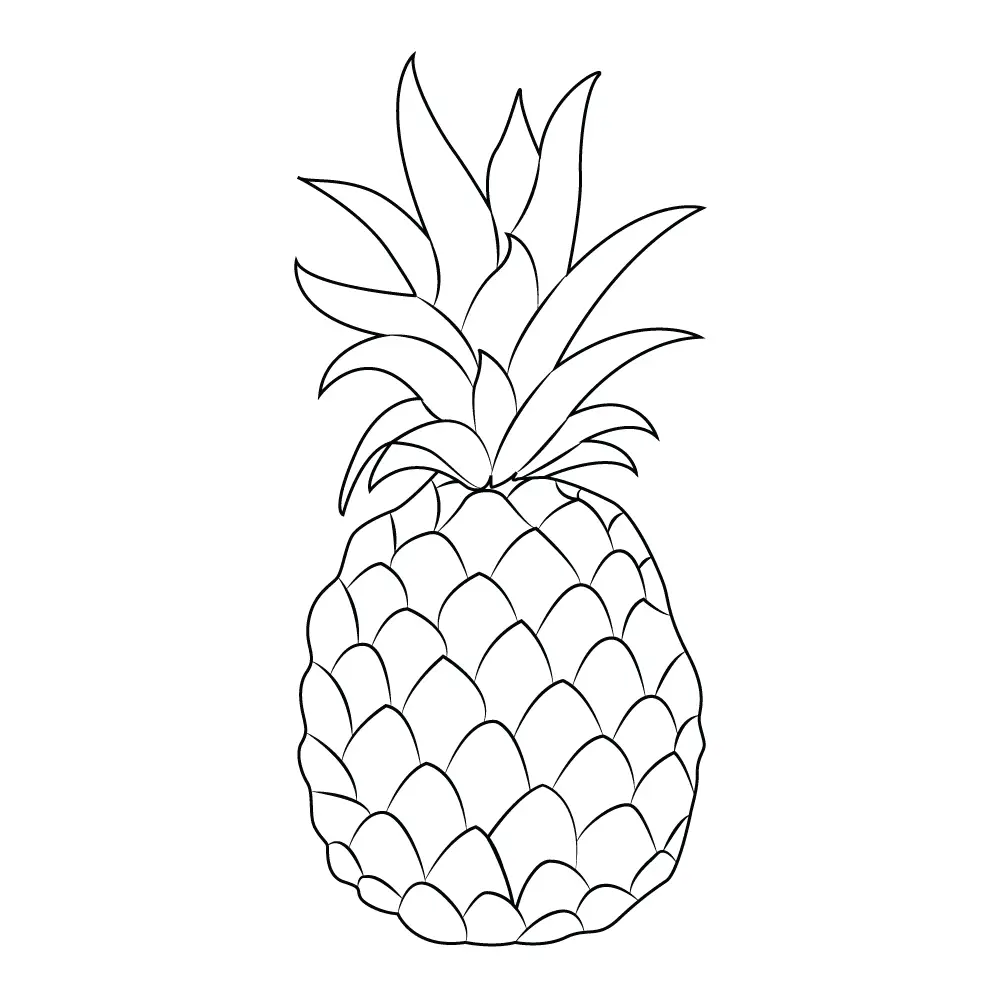 How to Draw A Pineapple Step by Step Step  11