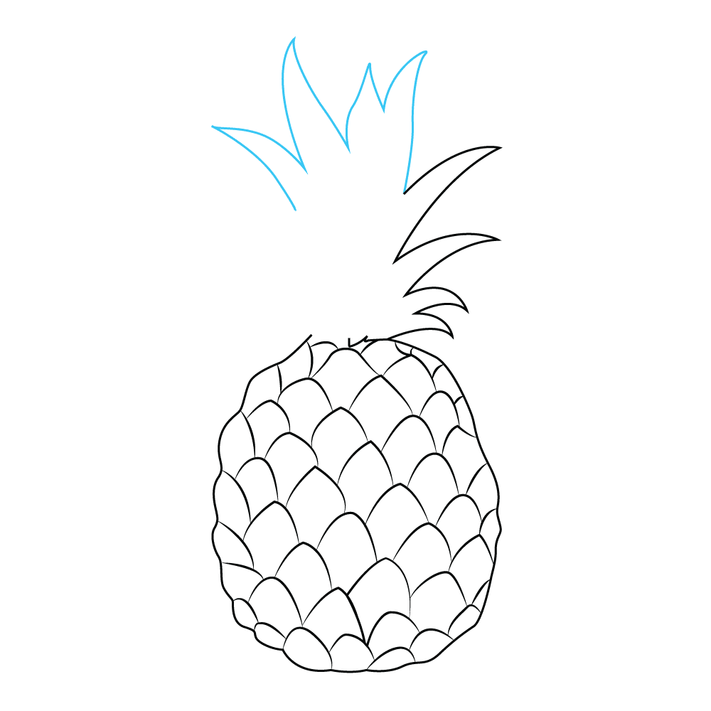 How to Draw A Pineapple Step by Step Step  7