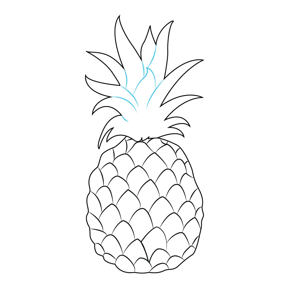 How to Draw A Pineapple Step by Step Step  9
