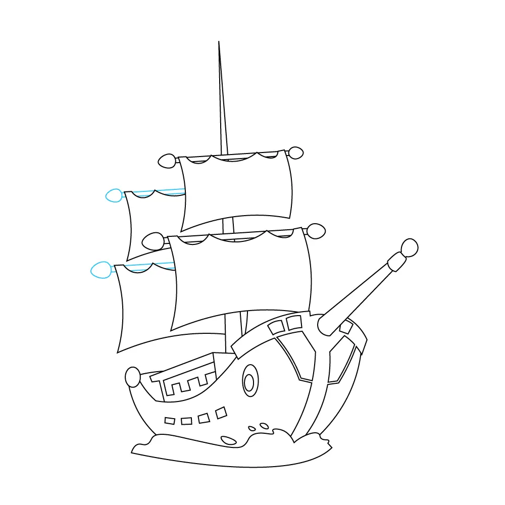 How to Draw A Pirate Ship Step by Step Step  10
