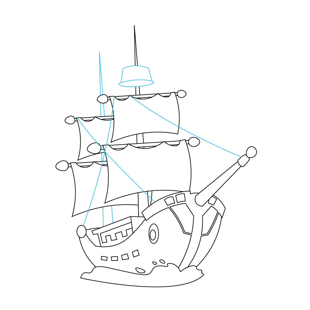 How to Draw A Pirate Ship Step by Step Step  11