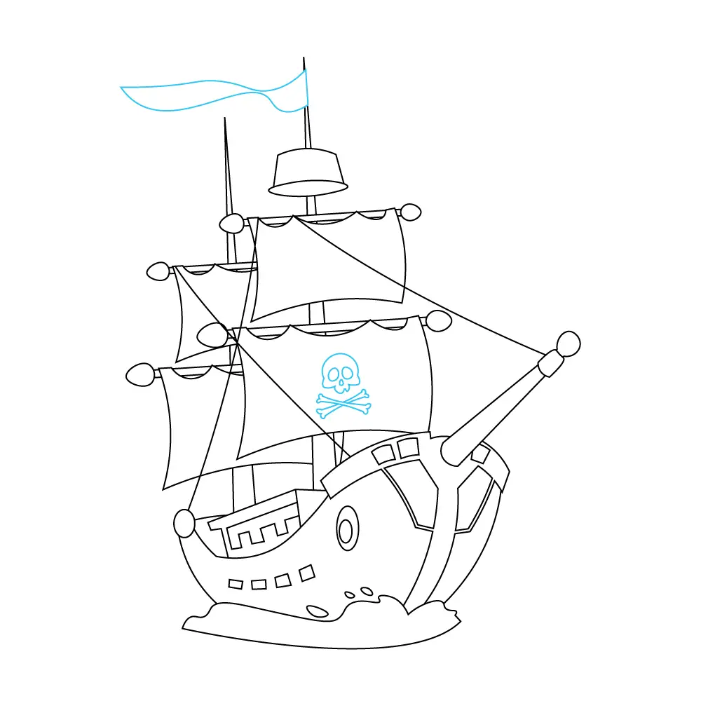 How to Draw A Pirate Ship Step by Step Step  12
