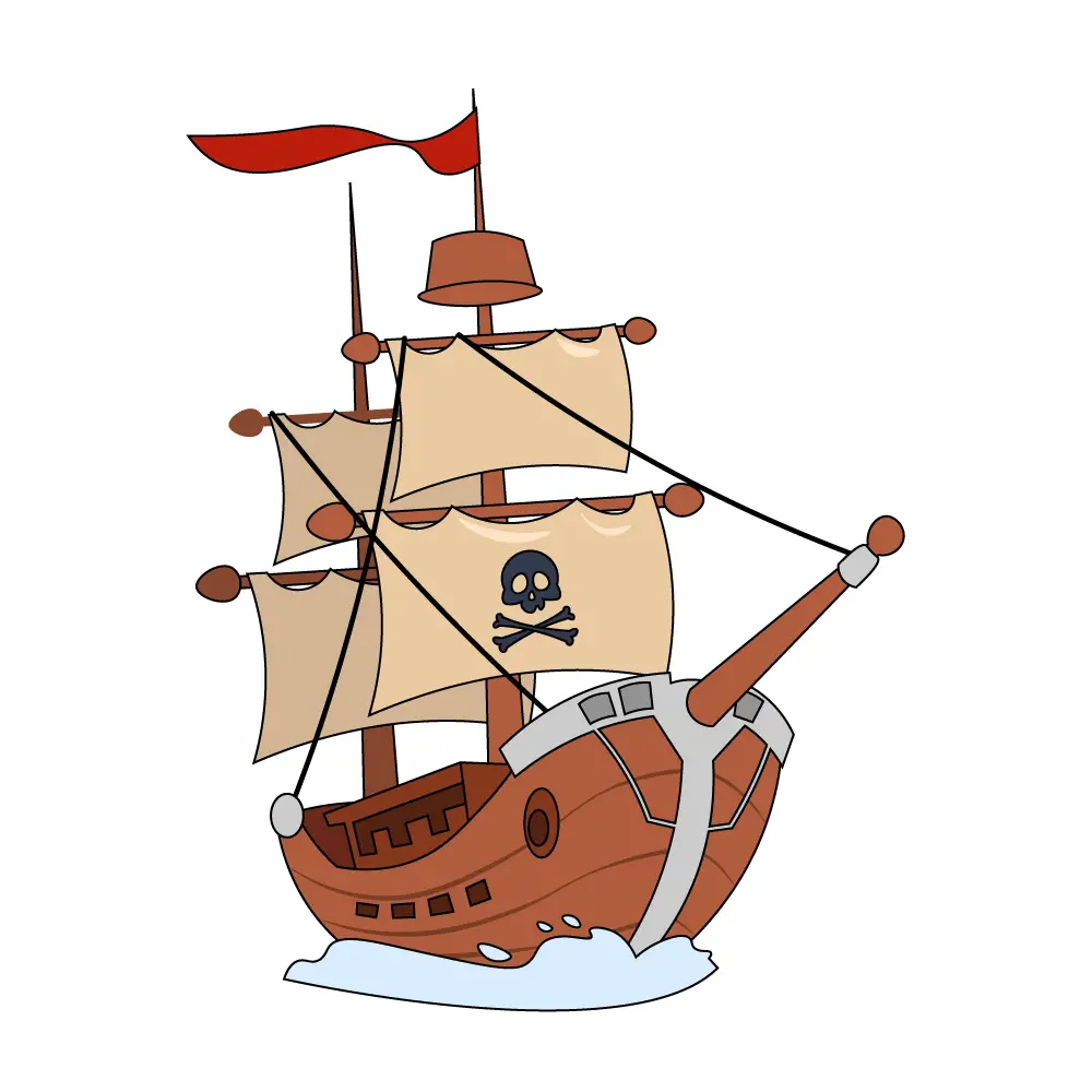 How to Draw A Pirate Ship Step by Step Step  14