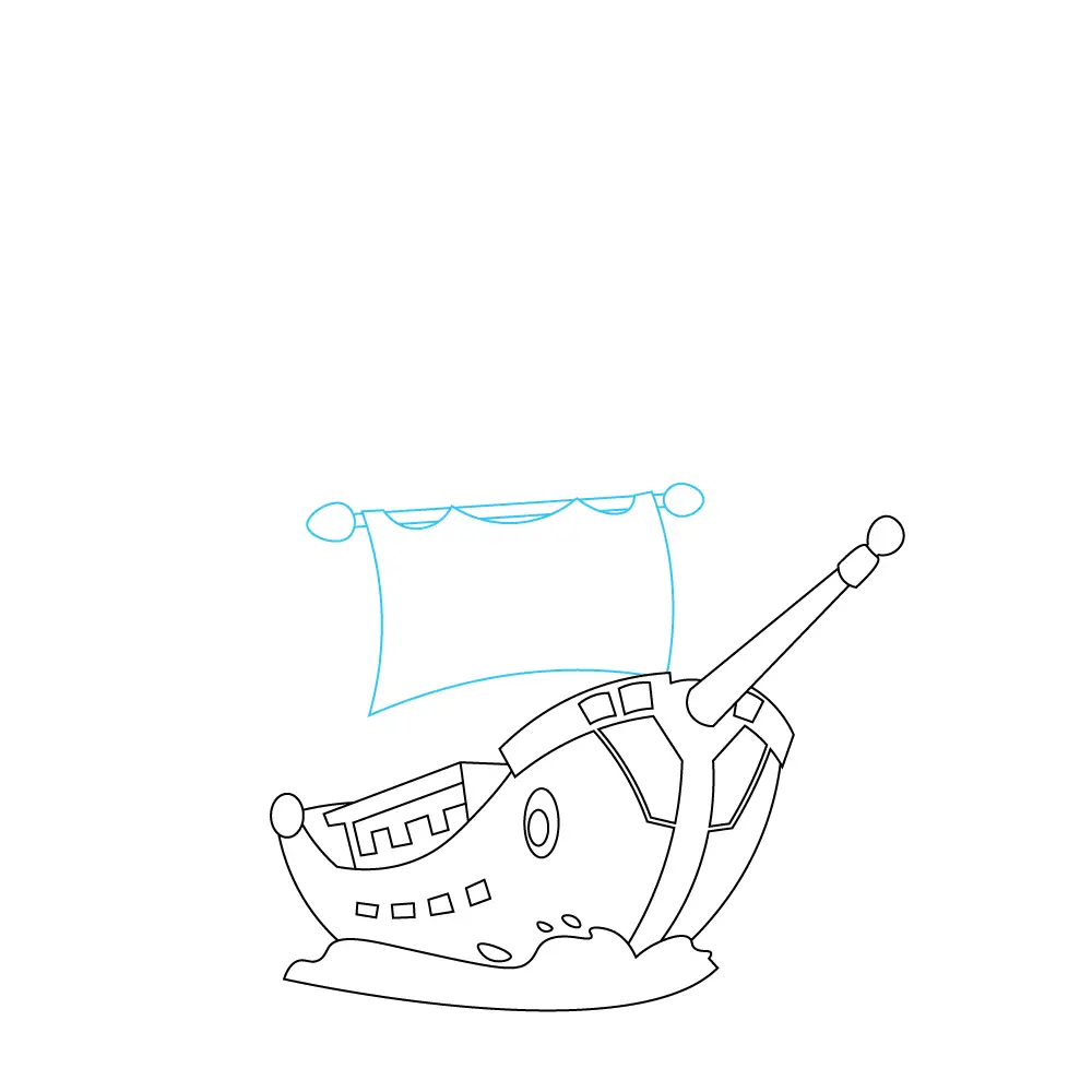 How to Draw A Pirate Ship Step by Step Step  7