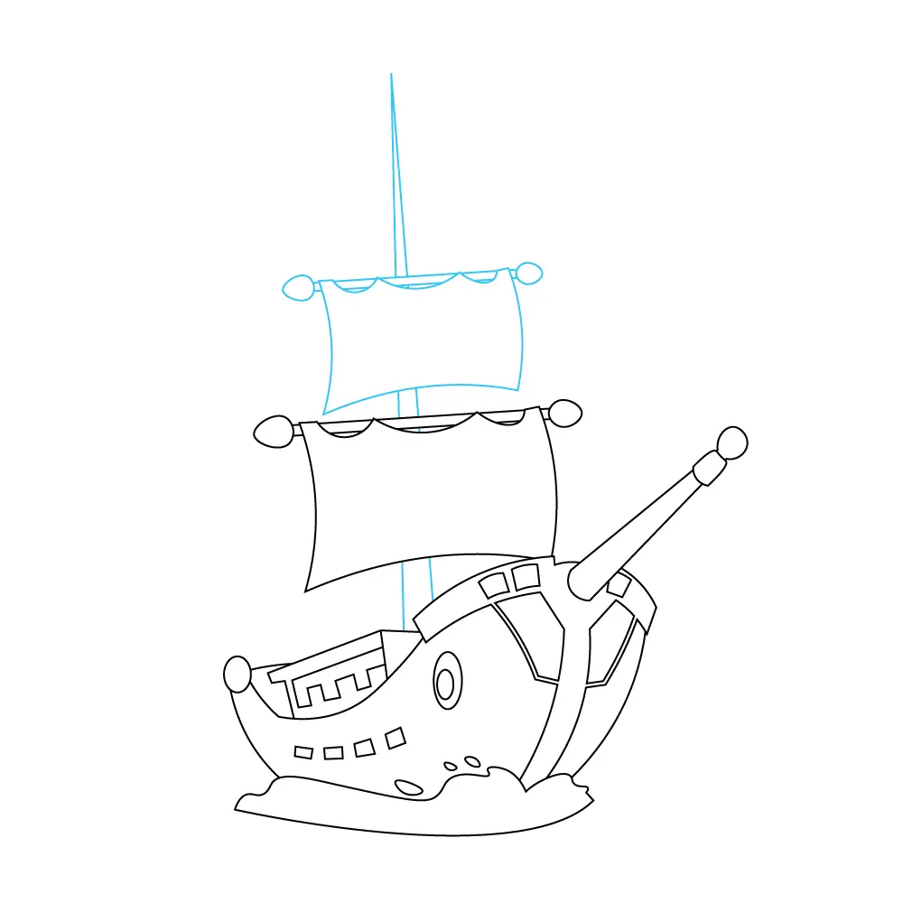 How to Draw A Pirate Ship Step by Step Step  8