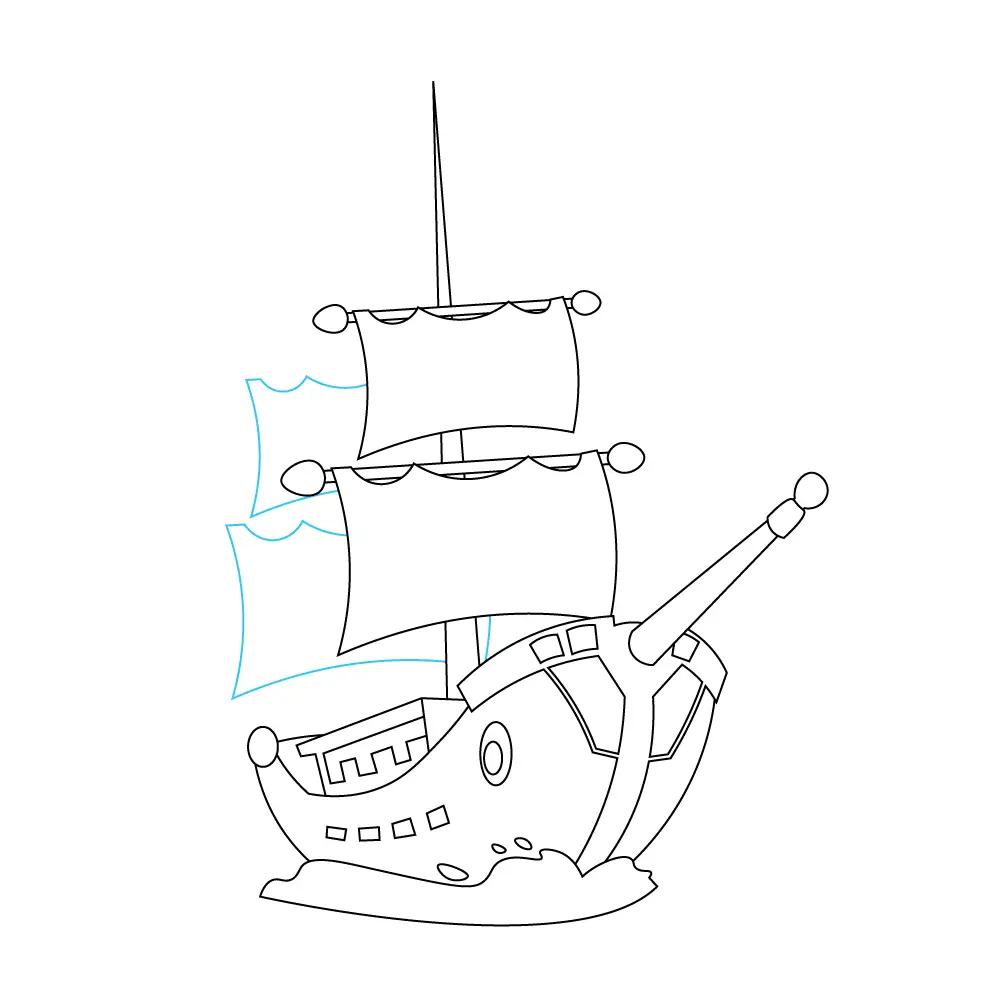 How to Draw A Pirate Ship Step by Step Step  9
