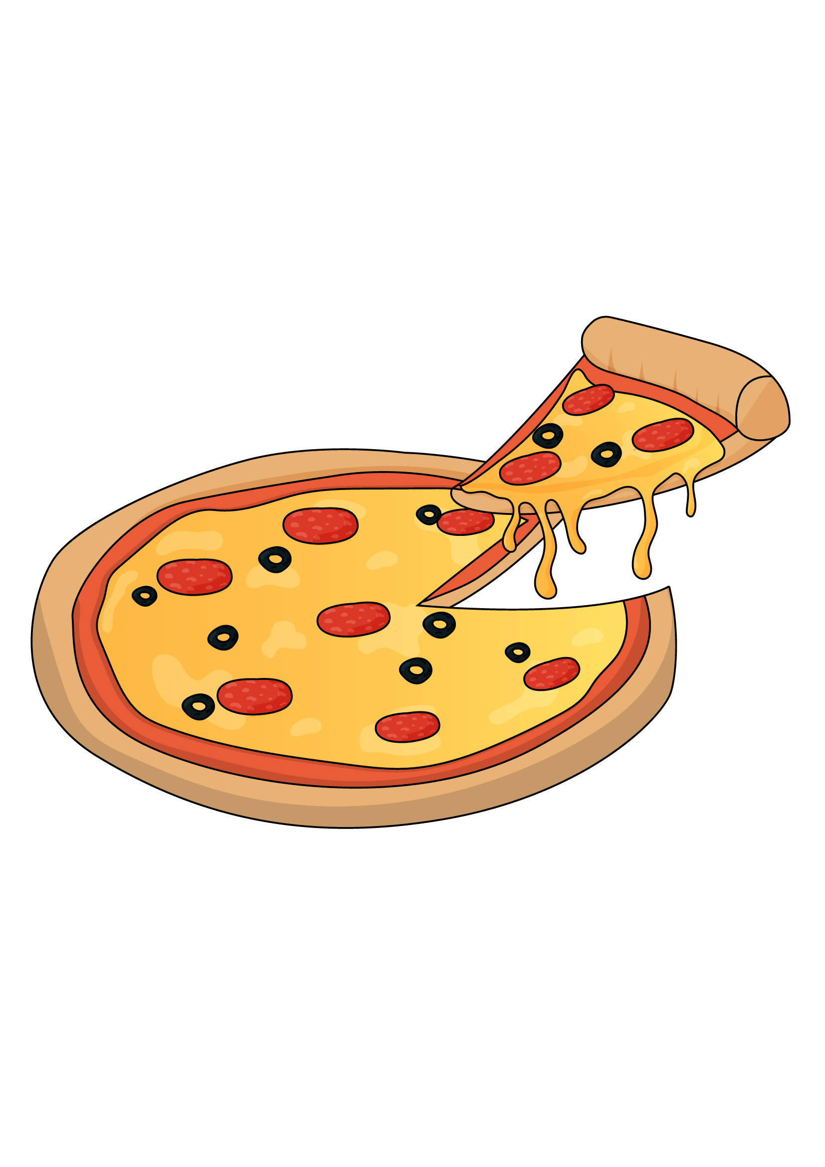 How to Draw A Pizza Step by Step Printable