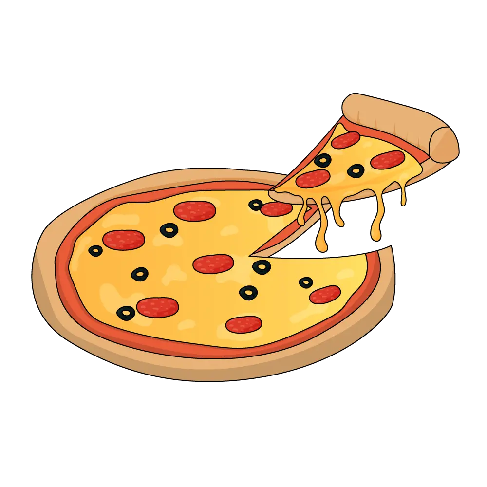 How to Draw A Pizza Step by Step Thumbnail