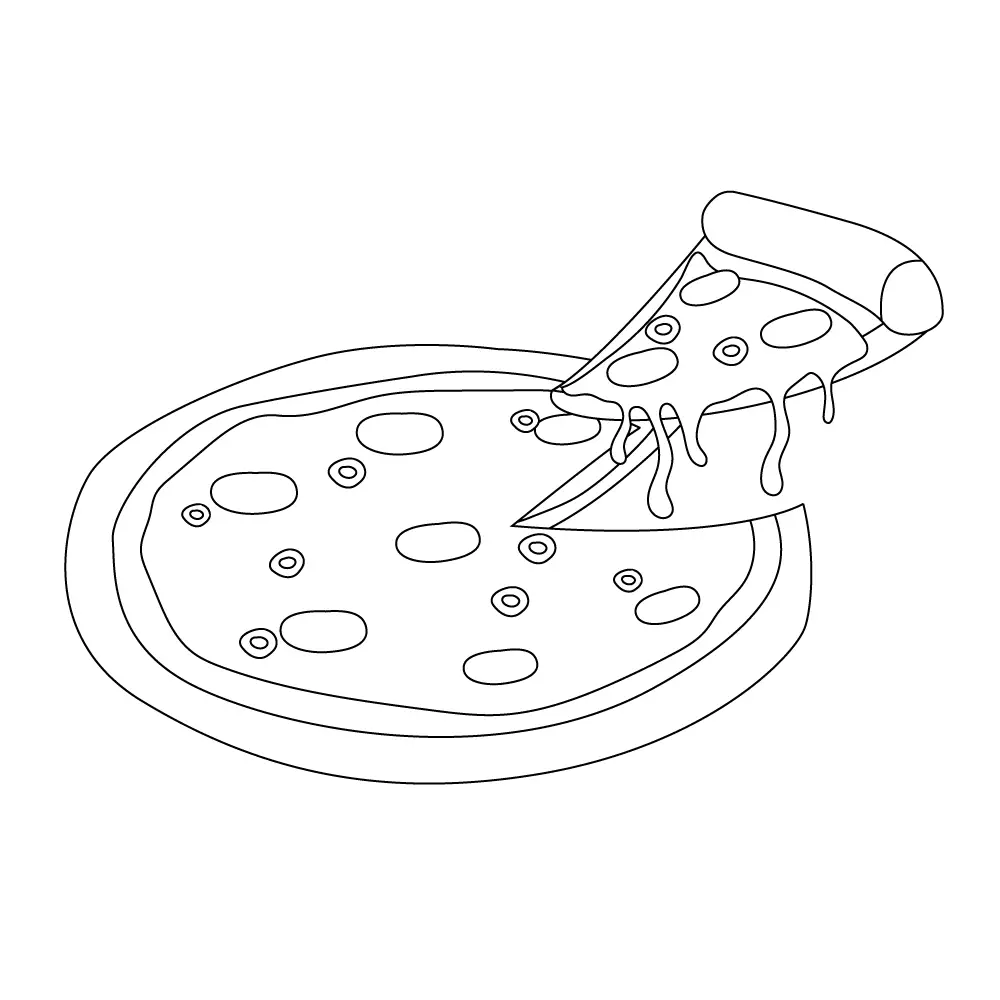 How to Draw A Pizza Step by Step Step  10