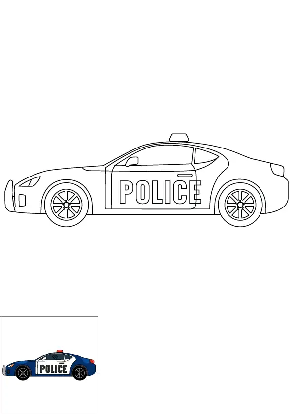 How to Draw A Police Car Step by Step Printable Color