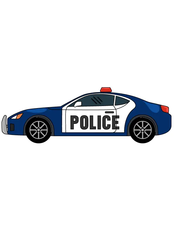 How to Draw A Police Car Step by Step Printable