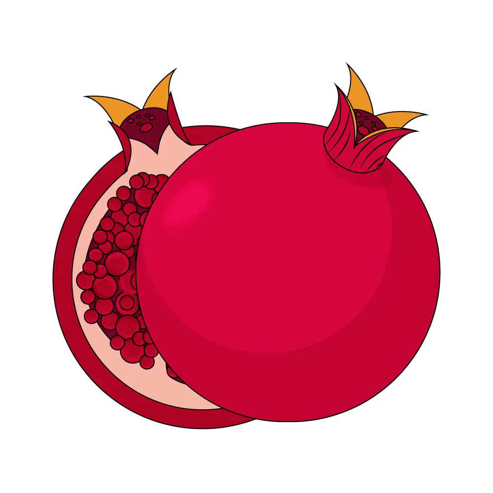 How to Draw A Pomegranate Step by Step Step  12