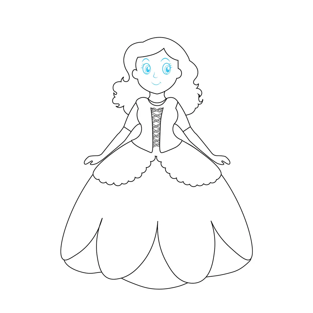 How to Draw A Princess Step by Step Step  7