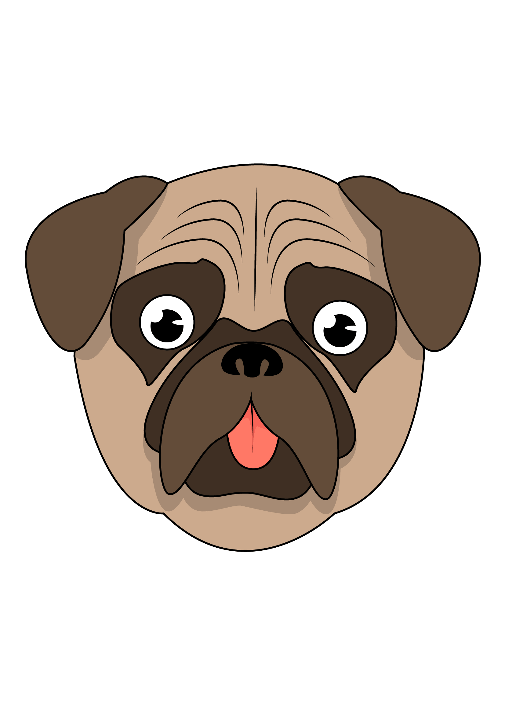 How to Draw A Pug Face Step by Step Printable