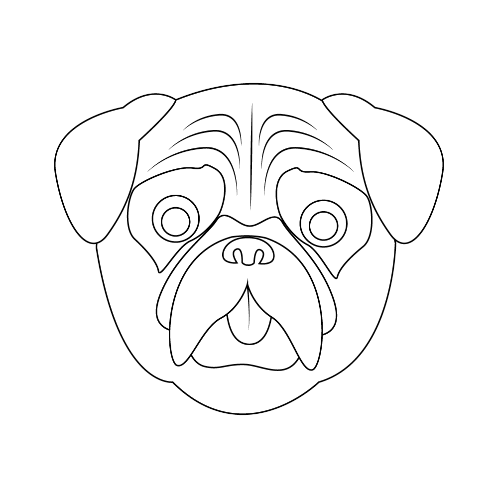 How to Draw A Pug Face Step by Step Step  10