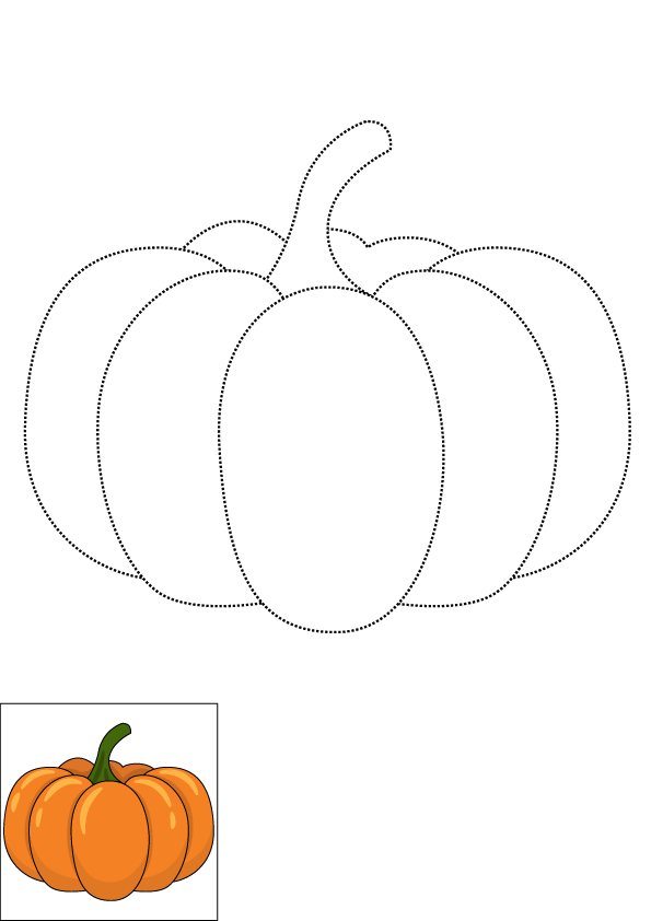 How to Draw A Pumpkin Step by Step Printable Dotted
