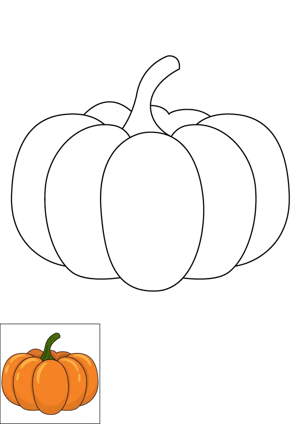 How to Draw A Pumpkin Step by Step Printable Color