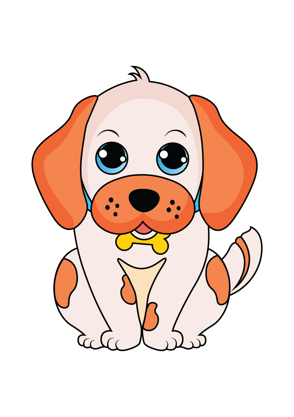 How to Draw A Puppy Light Colored Step by Step Printable
