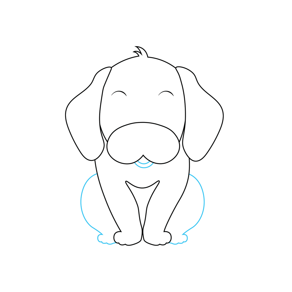 How to Draw A Puppy Light Colored Step by Step Step  5